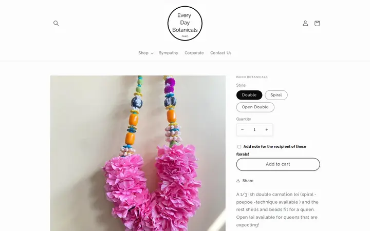 /products/pua-lei-priscilla — Paiko
