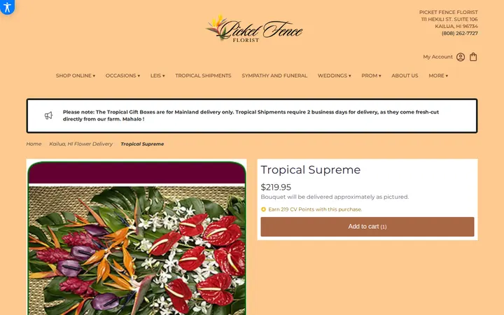 /kailua-picket-fence-florist/tropical-supreme.html — Picket Fence Florist