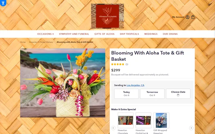 /kaneohe-pomaikai-flowers-gifts-of-aloha/blooming-with-aloha-tote-gift-basket.html — Pōmaikaʻi Flowers & Gifts of Aloha
