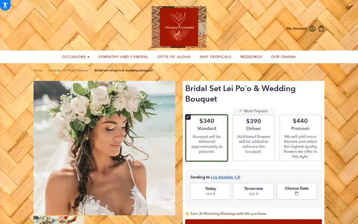 /kaneohe-pomaikai-flowers-gifts-of-aloha/bridal-set-lei-po-o-wedding-bouquet.html — Pōmaikaʻi Flowers & Gifts of Aloha