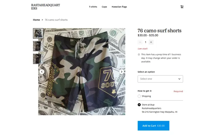 /product/76-camo-surf-shorts/95 — Rasta Headquarters