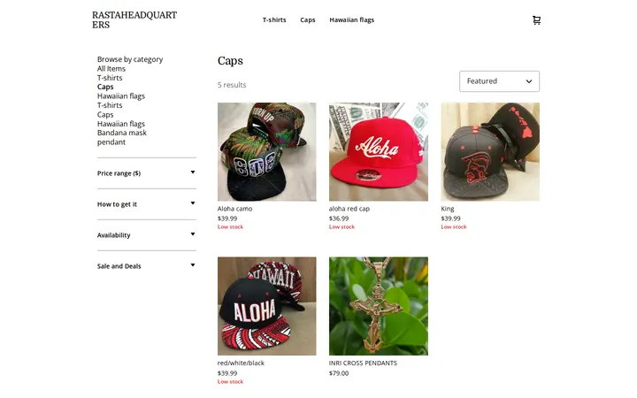 /shop/caps/3 — Rasta Headquarters