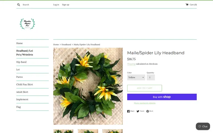 /collections/headband/products/maile-spider-lily-headband — Rainbow Hawaii Muumuu Factory