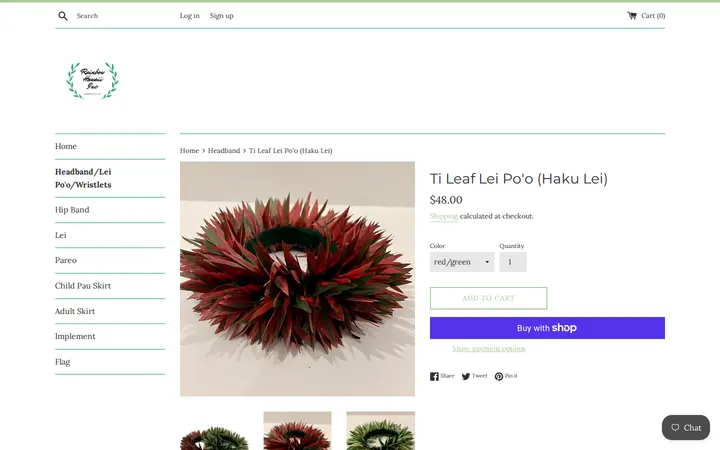 /collections/headband/products/ti-leaf-lei-poo-haku-lei — Rainbow Hawaii Muumuu Factory
