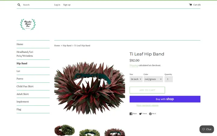 /collections/hip-band/products/ti-leaf-hip-band-new — Rainbow Hawaii Muumuu Factory