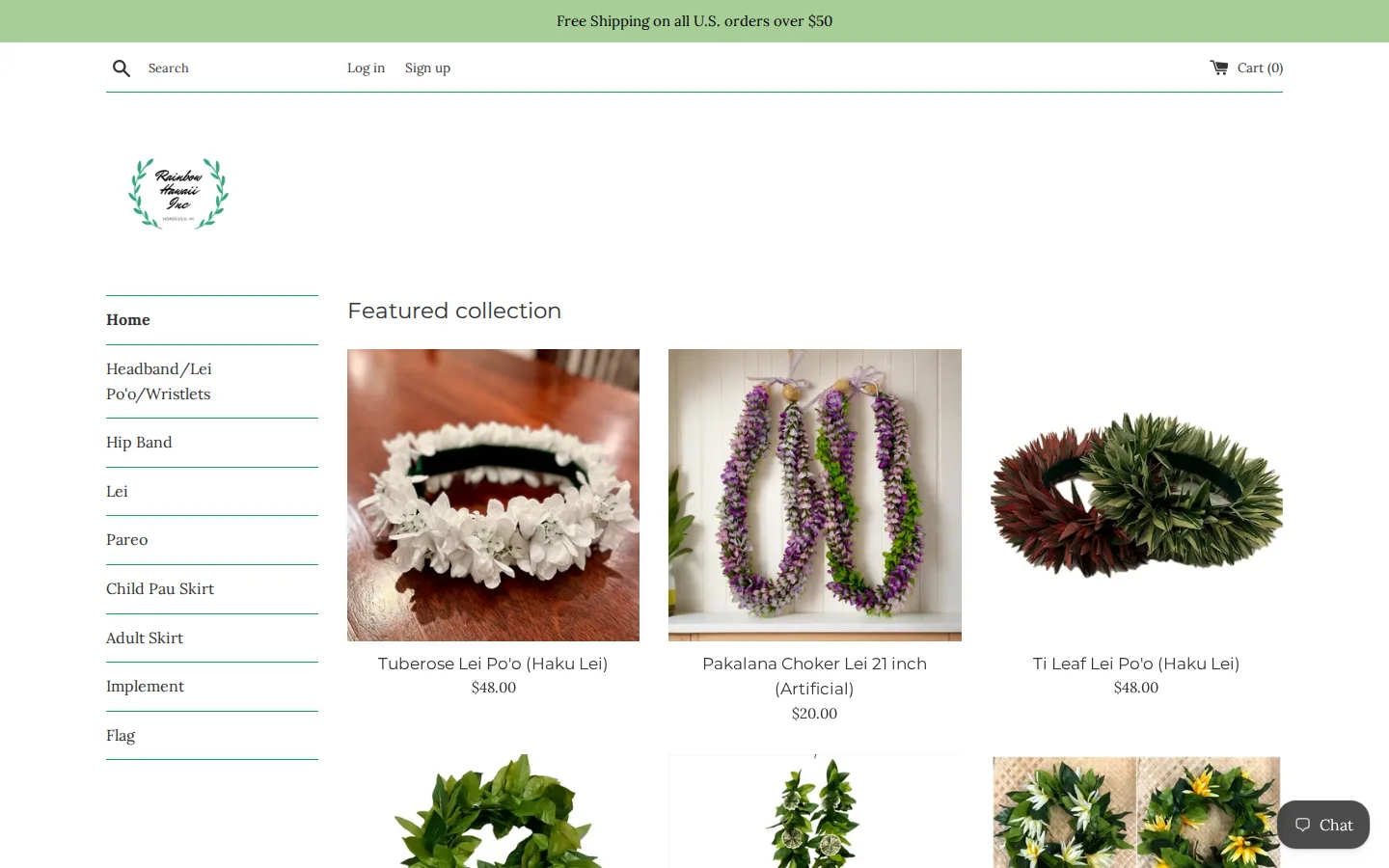 Captured website of Rainbow Hawaii Muumuu Factory