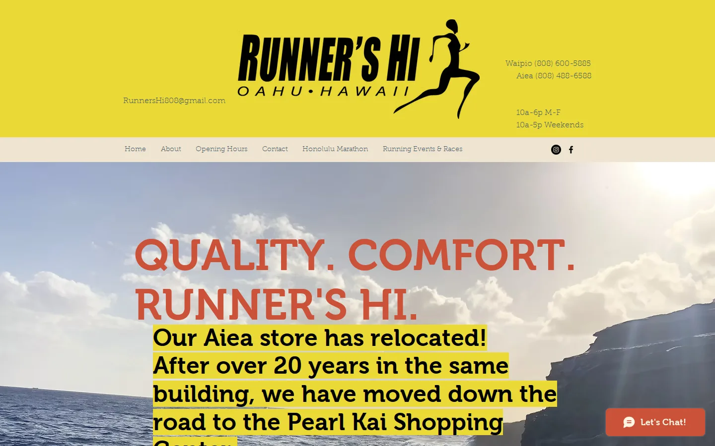 Captured website of Runner's Hi (Waipio)