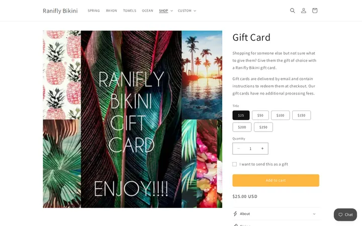 /products/gift-card — Ranifly Bikini