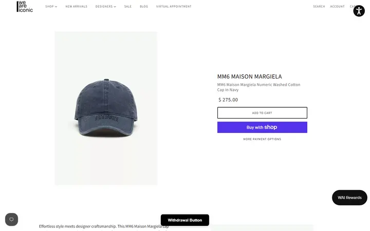 /collections/accessories-2/products/mm6-maison-margiela-numeric-washed-cotton-cap-in-navy — WE ARE ICONIC