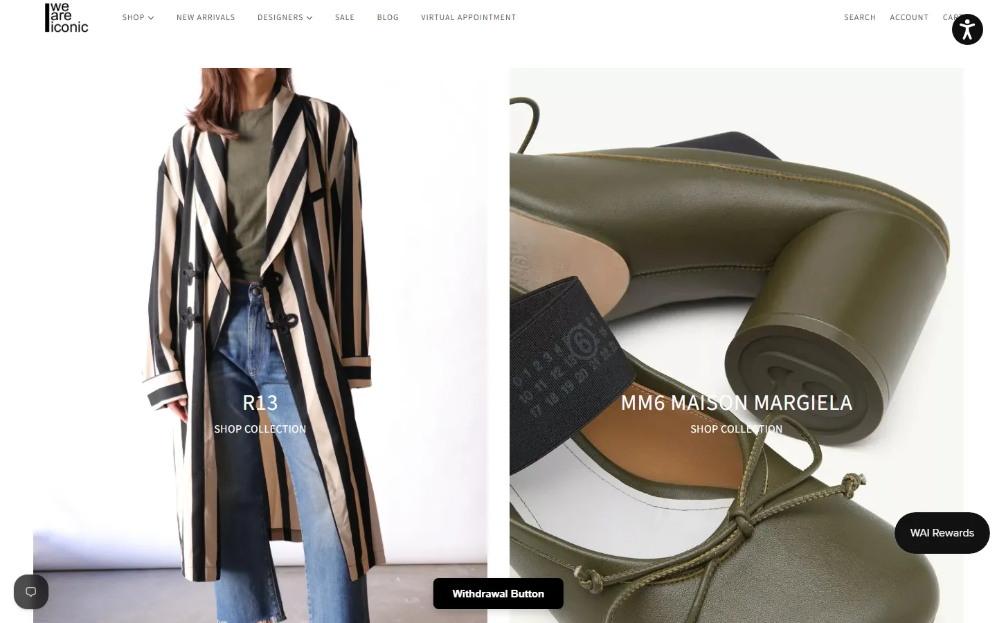 Captured website of WE ARE ICONIC