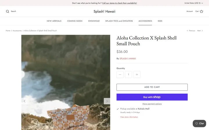 /collections/accessories/products/aloha-collection-x-splash-shell-small-pouch — Splash! Hawaii Kailua