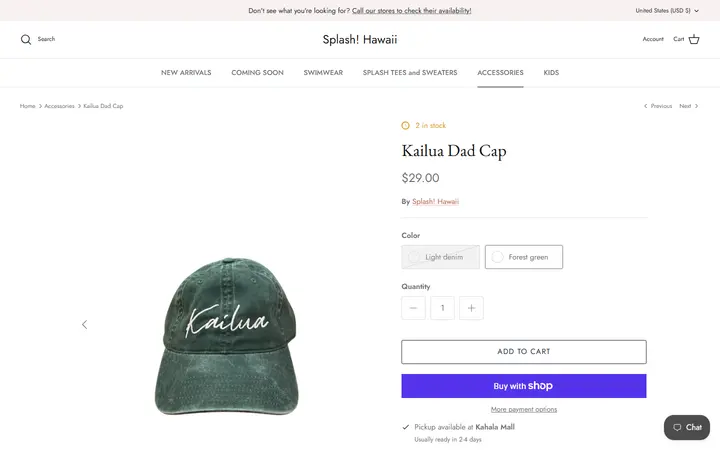 /collections/accessories/products/kailua-hat-in-mustard — Splash! Hawaii Kailua