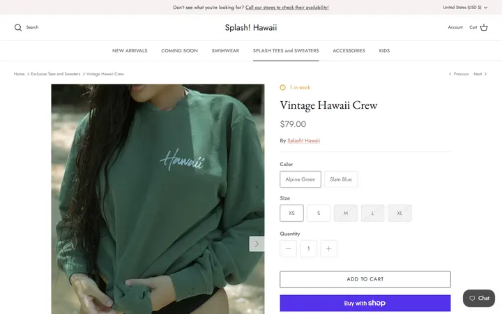 /collections/apparel/products/vintage-hawaii-crew — Splash! Hawaii Kailua