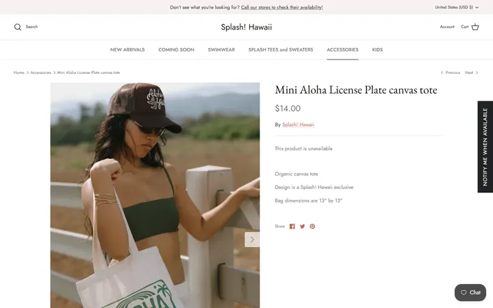 /collections/accessories/products/808-state-organic-tote — Splash! Hawaii Kailua