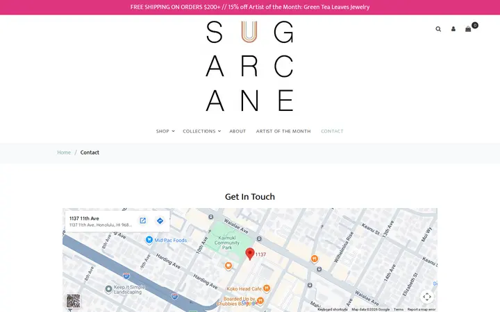 /store/contact — Sugarcane Shop