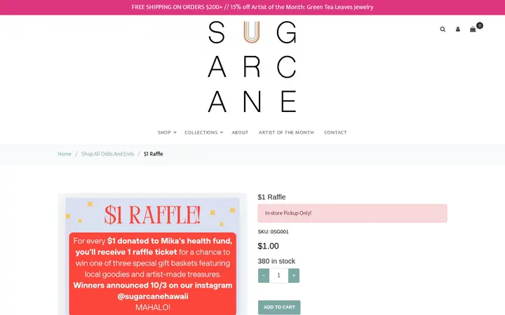 /store/product/Shop%20All%20Odds%20and%20Ends/0SG001 — Sugarcane Shop