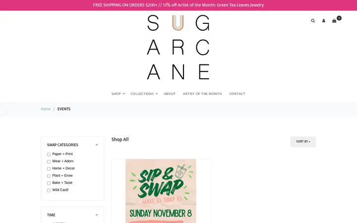 /store/category/EVENTS — Sugarcane Shop
