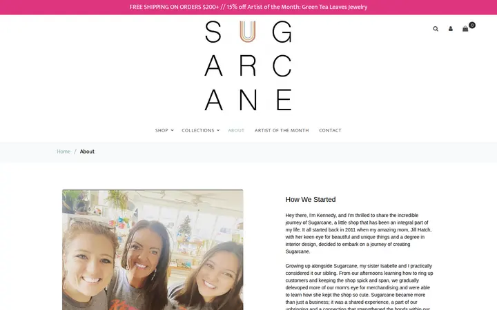/store/about — Sugarcane Shop