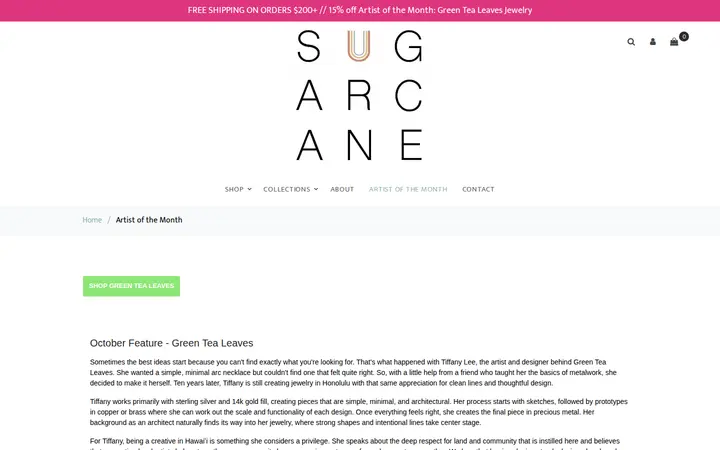 /store/Artist%20of%20the%20Month — Sugarcane Shop
