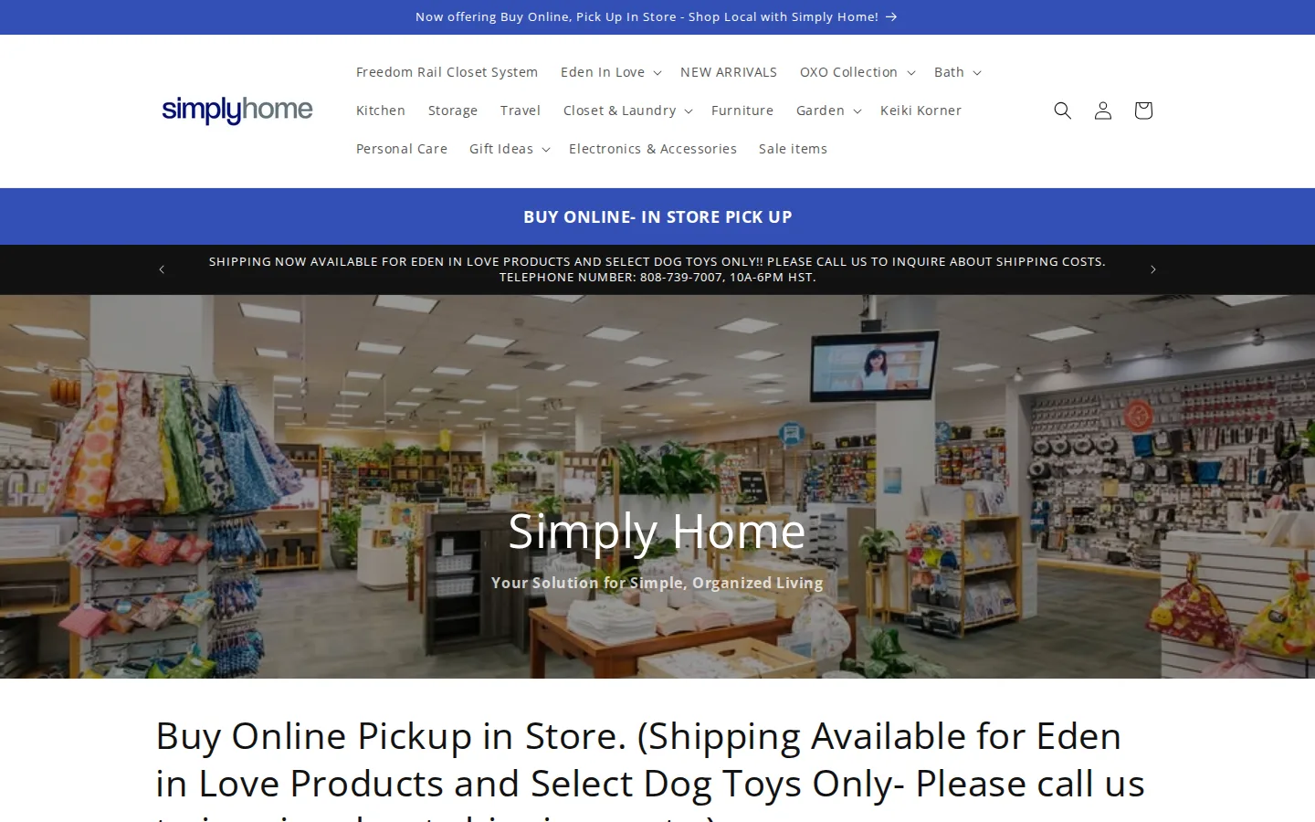 Captured website of Simply Home
