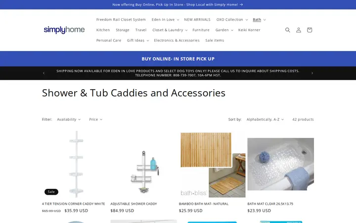 /collections/bathroom-shower-tub-caddies-and-accessories — Simply Home