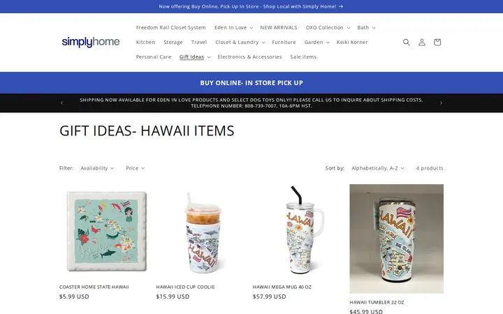 /collections/holiday-gifts-hawaii-items — Simply Home