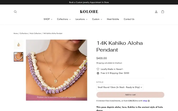 /collections/hula-collection/products/14k-kahiko-aloha-pendant — Kolohe