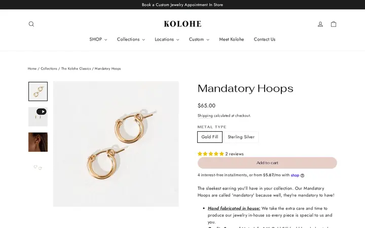 /collections/classic-collection/products/small-gold-hoop-earrings — Kolohe