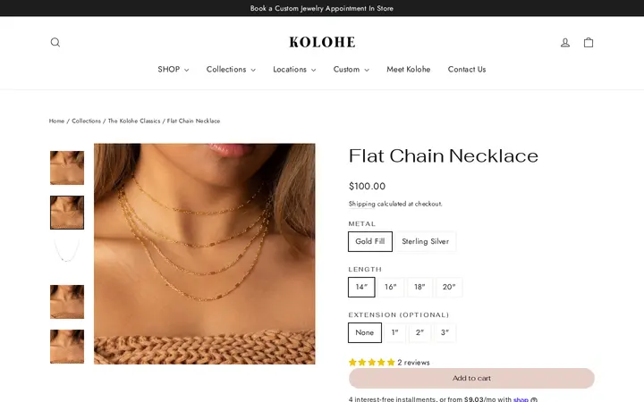 /collections/classic-collection/products/flat-chain-necklace — Kolohe
