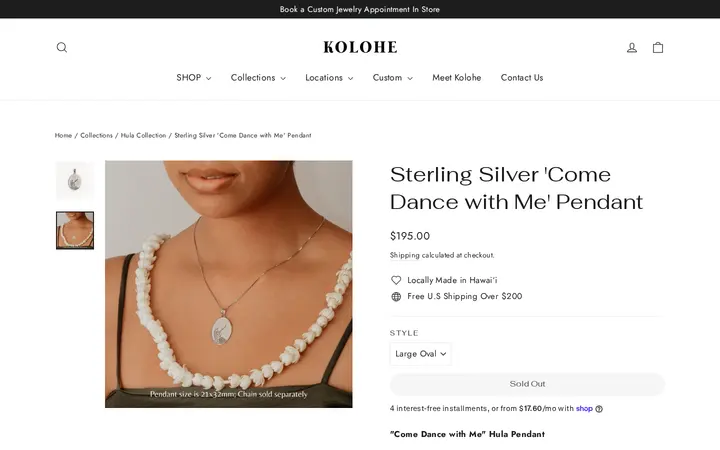 /collections/hula-collection/products/sterling-silver-come-dance-with-me-pendant — Kolohe