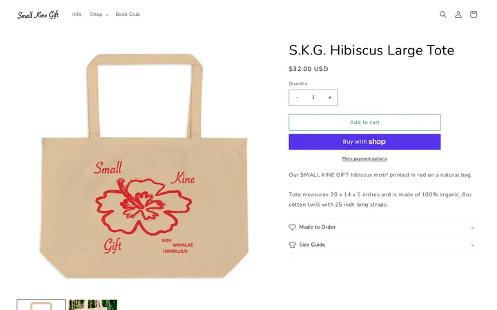 /products/s-k-g-hibiscus-large-tote — SMALL KINE GIFT