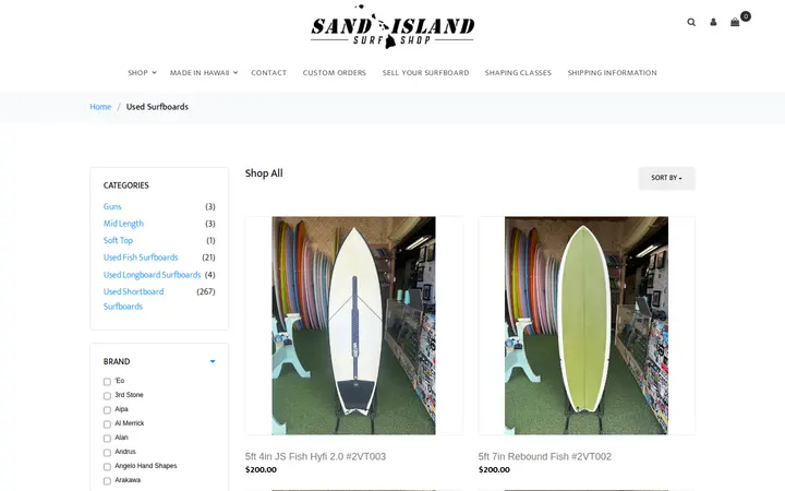 /store/category/Used%20Surfboards — Sand Island Surf Shop