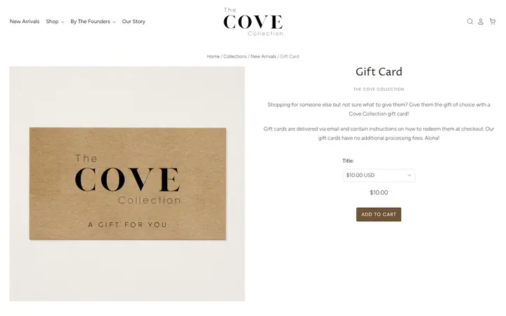 /collections/new-collection/products/gift-card — The Cove Collection Reef