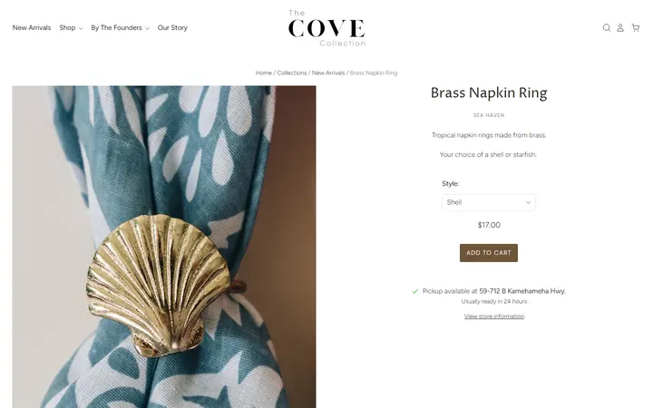 /collections/new-collection/products/brass-napkin-ring — The Cove Collection Reef