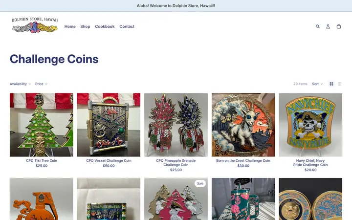 /collections/challenge-coins — Dolphin Store, Hawaii