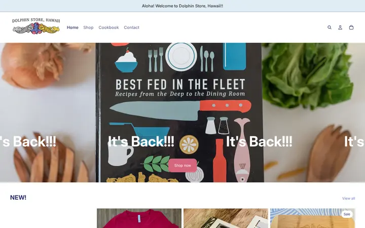 Website of Dolphin Store, Hawaii