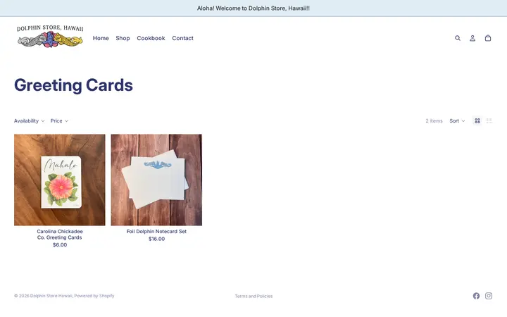 /collections/greeting-cards — Dolphin Store, Hawaii