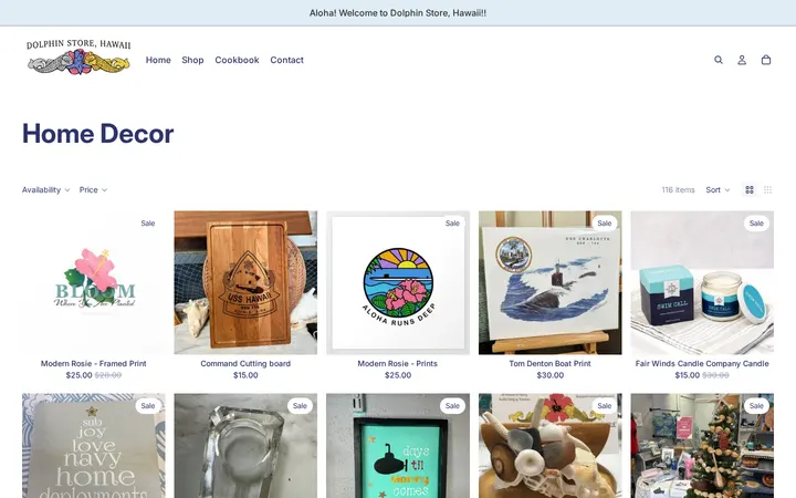 /collections/home-decor — Dolphin Store, Hawaii