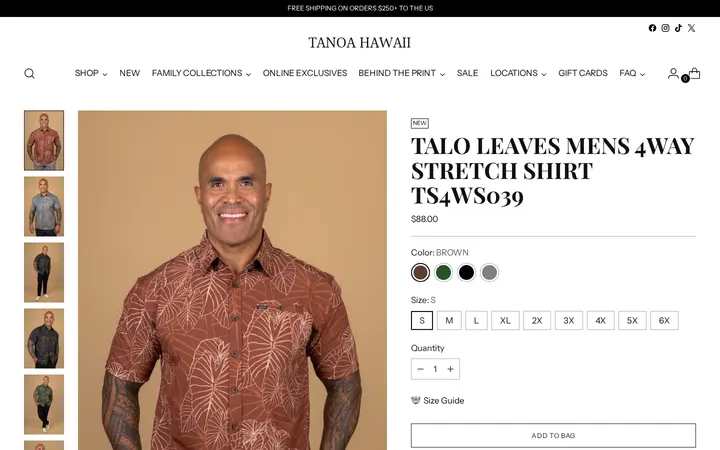 /collections/new-arrivals/products/talo-mens-4way-stretch-shirt-ts4ws039 — Tanoa Hawaii - Ala Moana