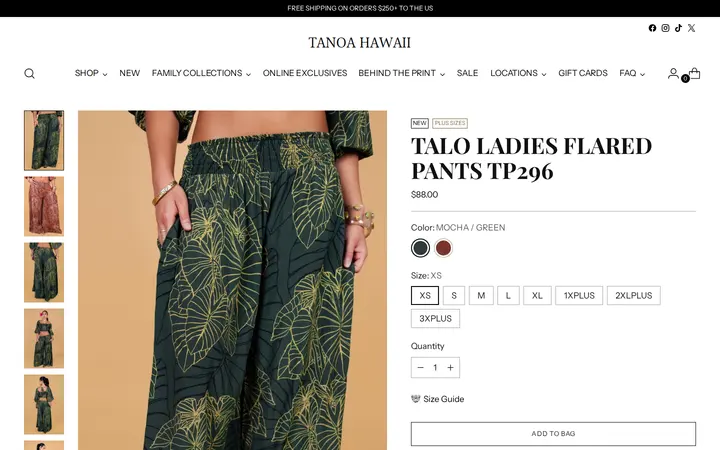 /collections/new-arrivals/products/talo-flared-pants-tp296 — Tanoa Hawaii - Ala Moana