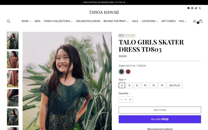 /collections/new-arrivals/products/talo-girls-skater-dress-td803 — Tanoa Hawaii - Ala Moana