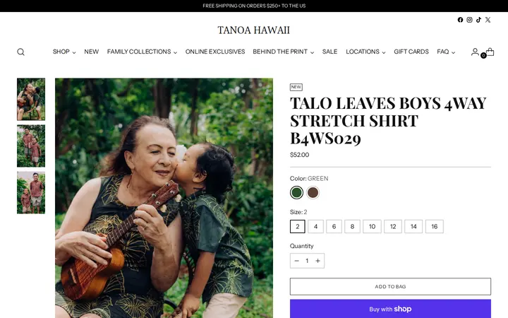 /collections/new-arrivals/products/talo-boys-4way-stretch-shirt-b4ws029 — Tanoa Hawaii - Ala Moana