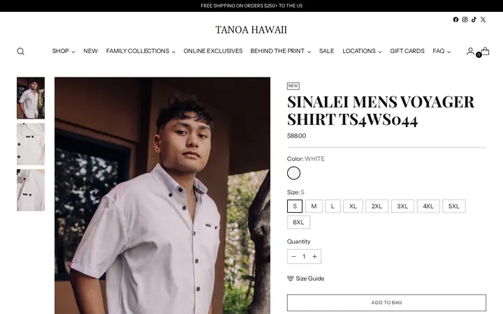 /collections/white-sunday-collection/products/sinalei-mens-voyager-shirt-ts4ws044 — Tanoa Hawaii - Ala Moana