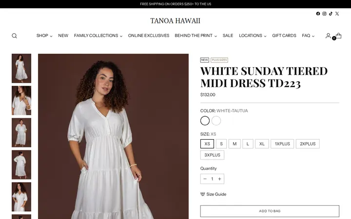 /collections/white-sunday-collection/products/white-sunday-tiered-midi-dress-td223 — Tanoa Hawaii - Ala Moana