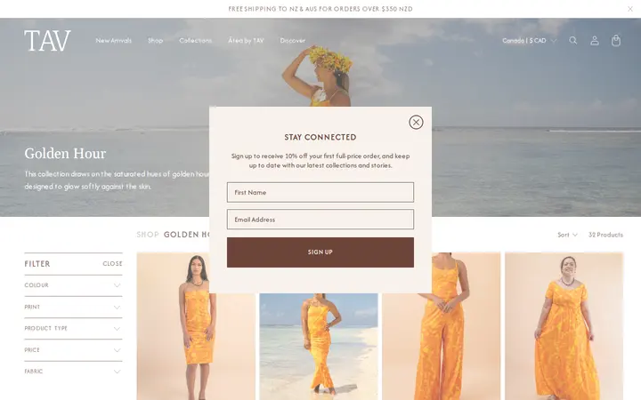 /collections/golden-hour-campaign-collection-summer-2025 — TAV Hawaii