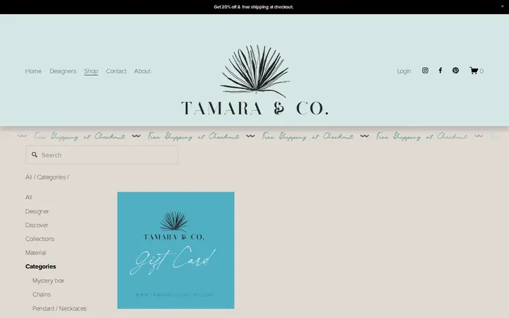 /shop1/categories/gift-cards — Tamara & Co Jewelry
