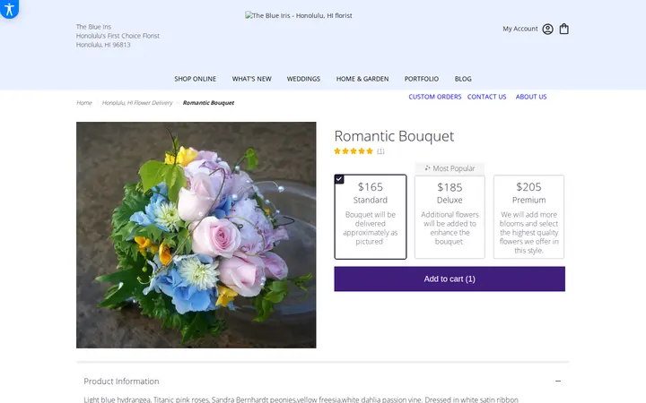 /honolulu-the-blue-iris/romantic-bouquet.html — The Blue Iris