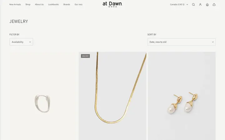 /collections/jewelry — at Dawn. O'AHU