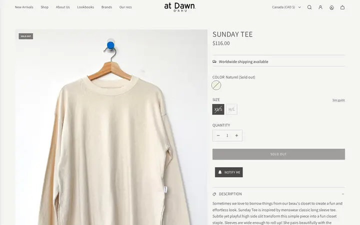 /collections/new-arrivals/products/sunday-tee — at Dawn. O'AHU