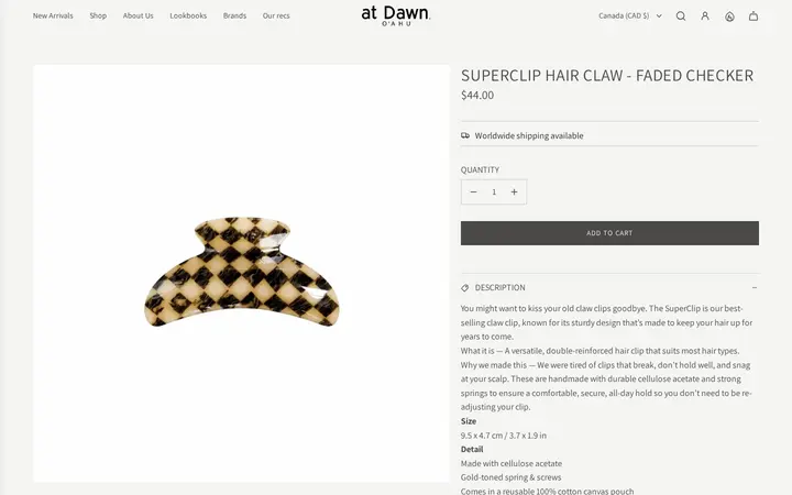 /collections/new-arrivals/products/superclip-hair-claw-faded-checker — at Dawn. O'AHU